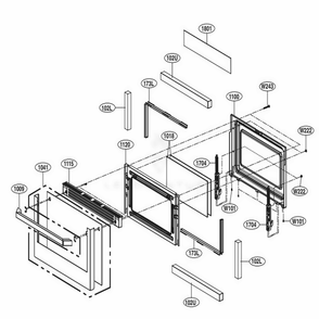 Lower Door Parts Diagram and Parts List for LUTD4919SN ASTLLGA LG Range