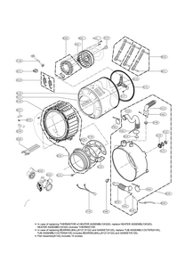 Drum And Tub Parts Diagram and Parts List for 79641383411  Kenmore Washer