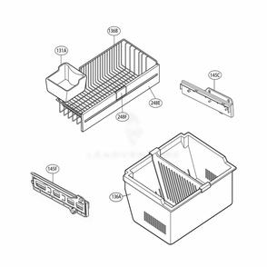 Freezer Parts Diagram and Parts List for 76203 AST1SER LG Refrigerator