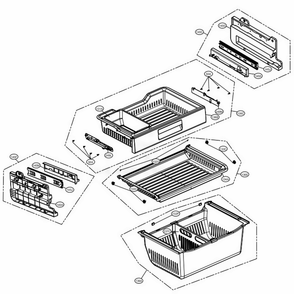 Freezer Parts Diagram and Parts List for LFX31925SW ASWCNA5 LG Refrigerator