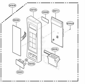 Control Panel Parts Diagram and Parts List for 89039 ABKESEC LG Range