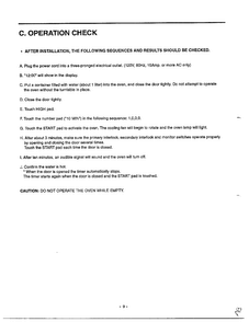 Operation Check Diagram and Parts List for MA-682M  LG Microwave