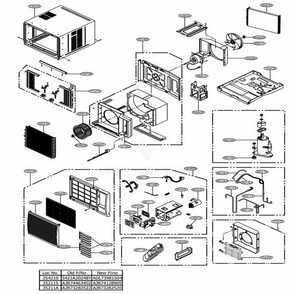 Main Diagram and Parts List for LW2416HR AWYAUSH LG Air Conditioner