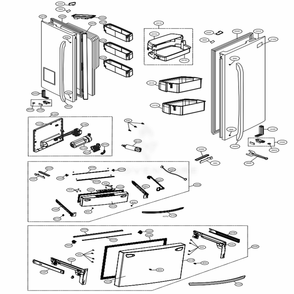 Door Parts Diagram and Parts List for 72483 ASTCSE1 LG Refrigerator