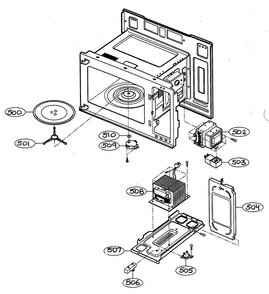 Interior Parts 1 Diagram and Parts List for MV-1304B  LG Microwave