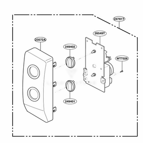 Control Panel Parts Diagram and Parts List for MA6511B KBKEGSE LG Wall Oven