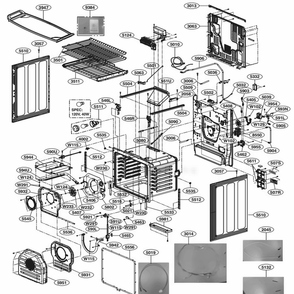Cavity Parts Diagram and Parts List for LSSG3017ST AS6ESTD LG Range