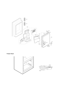 Ice Maker Parts Diagram and Parts List for LFXS29766S 00 LG Refrigerator