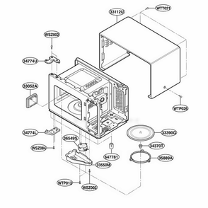 Oven Cavity Parts Diagram and Parts List for GSC6001 MWEGSC LG Range