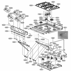 Cooktop Parts Diagram and Parts List for LDG4313ST ASTELGA LG Range