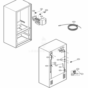 Water And Ice Maker Parts Diagram and Parts List for 78344 ABI4SER LG Refrigerator