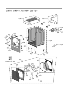 Cabinet And Door Assembly Diagram and Parts List for DLG8401BE AEBEEUS LG Dryer