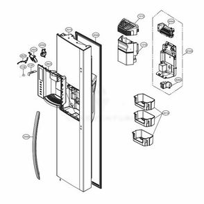 Freezer Door Diagram and Parts List for LSXS26326S ASTCNA8 LG Refrigerator