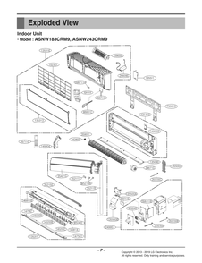Indoor Unit Diagram and Parts List for ASNW183CRM9 AMRBEUS LG Air Conditioner