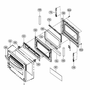 Upper Door Parts Diagram and Parts List for LTG4715ST ASTELGA LG Range