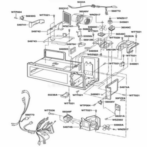 Interior Parts 2 Diagram and Parts List for ACO1180AC ABSEAMA LG Range