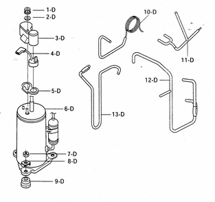 Compressor Parts Diagram and Parts List for 58074055400  Kenmore Air Conditioner