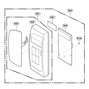 Part Location Diagram of 4781W1M364D LG CONTROLLER ASSEMBLY,KEYP