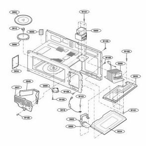Interior Parts 1 Diagram and Parts List for 80012 CWHESEA LG Wall Oven