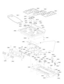 Cooktop Parts Diagram and Parts List for LDG3037ST  LG Range