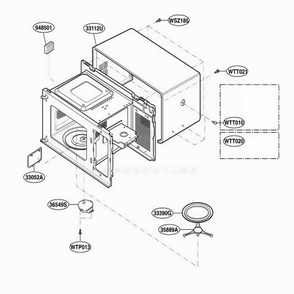 Oven Cavity Parts Diagram and Parts List for JES638BH CBKEGEU LG Range