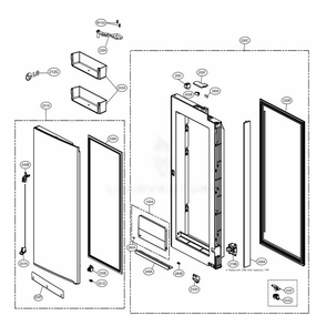 R-Room Door Part 2 Diagram and Parts List for LNXS30866D ASBCNA1 LG Refrigerator
