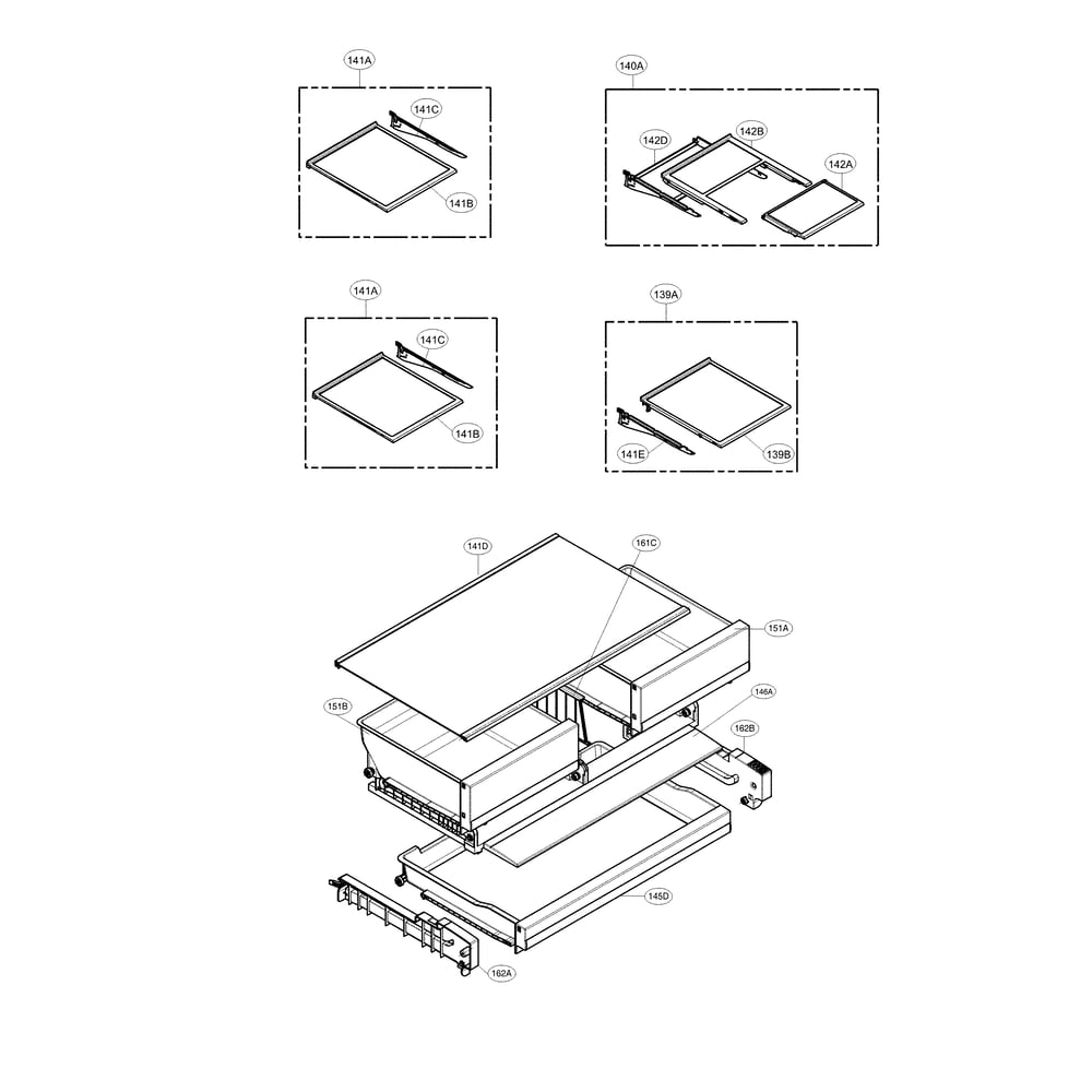 Part Location Diagram of AHT74574202 LG SHELF ASSEMBLY,REFRIGERATOR