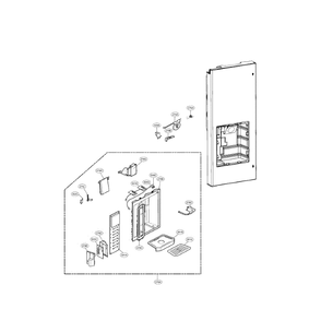 Dispenser Diagram and Parts List for LMX25985SW 00 LG Refrigerator