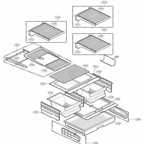 Refrigerator Parts Diagram and Parts List for 78556 ATI3SEF LG Refrigerator