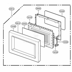 Door Parts Diagram and Parts List for 89039 ABKESEC LG Range