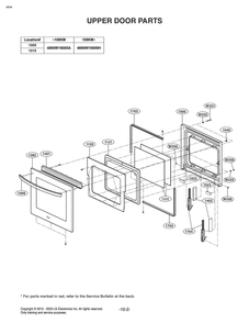 Upper Door Parts Diagram and Parts List for LD3653SP AS1LLGA LG Range