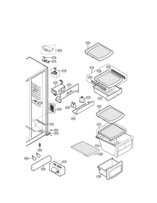Refrigerator Compartment Parts Diagram and Parts List for LSC27921SB04  LG Refrigerator