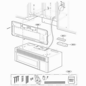 Installation Parts Diagram and Parts List for MV1526B CB1ESEG LG Wall Oven