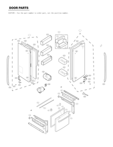 Door Parts Diagram and Parts List for GC-L258VQXD AWBCSE2 LG Refrigerator