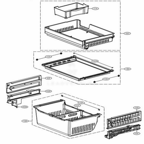 Freezer Parts Diagram and Parts List for SRFVC2406S ASTCNA0 LG Refrigerator