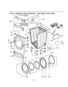 Cabinet And Door Assembly Diagram and Parts List for RN1329CD1P ASSEELC LG Dryer