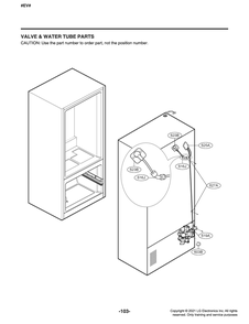 Valve And Water Tube Parts Diagram and Parts List for GR-L288NKXM ASBCNA8 LG Refrigerator