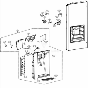 Dispenser Parts Diagram and Parts List for LFXS30766D ASBCNA2 LG Refrigerator