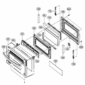 Upper Door Parts Diagram and Parts List for LDE4411ST ASTLLGA LG Range