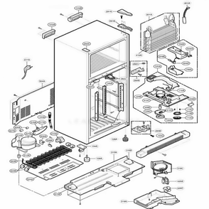 Main Parts 1 Diagram and Parts List for LRTGC1815BK AWBCLGM LG Refrigerator