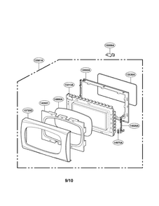 Door Parts Diagram and Parts List for LRM1250W  LG Microwave