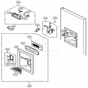 Dispenser Parts Diagram and Parts List for 71023 ASTCSE2 LG Refrigerator