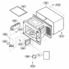 Part Location Diagram of 4974W2G045A LG GUIDE,AIR