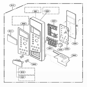 Controller Parts Diagram and Parts List for JE1590WH AWHEGEU LG Range