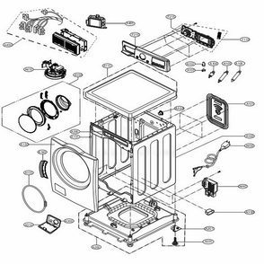 Cabinet And Control Panel Assembly Diagram and Parts List for WM3600HWA ABWEUUS LG Washer