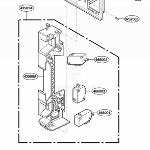 Latch Board Parts Diagram and Parts List for MA1117W M1EGSE LG Range