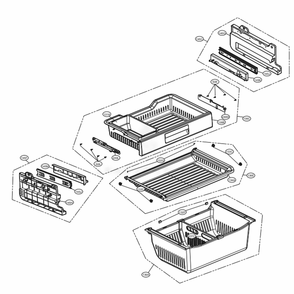 Freezer Parts Diagram and Parts List for LSFXC2496D ASBCNA0 LG Refrigerator