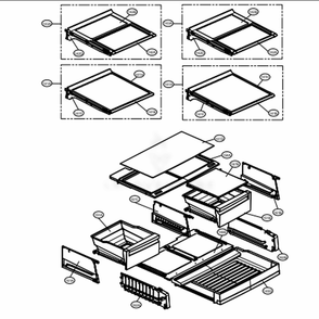 Refrigerator Parts Diagram and Parts List for 74077 ASBCSE0 LG Refrigerator
