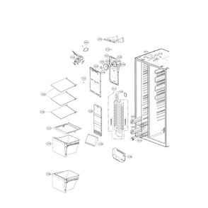 Freezer Compartment Diagram and Parts List for LSXS26466S 00 LG Refrigerator