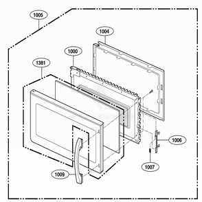 Door Parts Diagram and Parts List for DOTRC17SS ASBEDOM LG Range